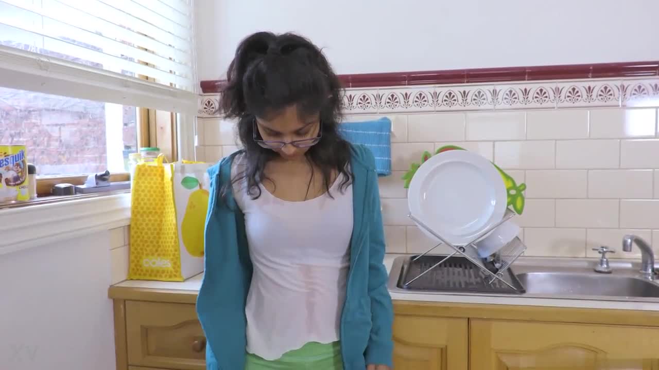 Indian girl strips and masturbates standing